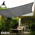 Wallaroo Sun Shade Sail 4x6m Grey Rectangle Outdoor Canopy