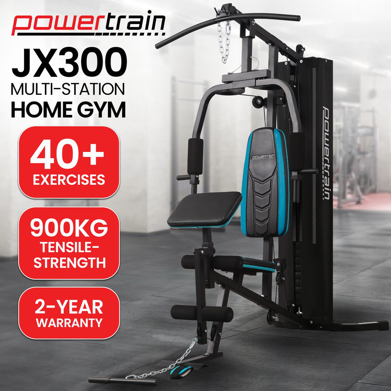 Powertrain JX-300 Home Gym 44kg Weight Stack Cable Machine