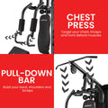Powertrain Multi Station Home Gym 68kg Weights Preacher Curl Pad