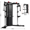 Powertrain Functional Trainer Power Rack Home Gym Cable Crossover Machine with 136kg Dual Weight Stack & Pull Up Bar