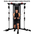 Powertrain Functional Trainer Power Rack Home Gym Cable Crossover Machine with 136kg Dual Weight Stack & Pull Up Bar