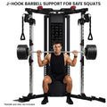 Powertrain Functional Trainer Power Rack Home Gym Cable Crossover Machine with 136kg Dual Weight Stack & Pull Up Bar