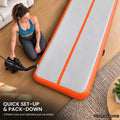 Powertrain Airtrack 20cm Thick 3m x 1m Inflatable Gymnastics Tumbling Mat Air Track - Orange