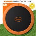 Kahuna 6ft Trampoline Safety Pad Orange Replacement Spring Cover