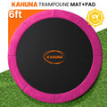 Kahuna 6ft Trampoline Safety Pad Spring Mat Cover Pink