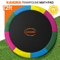 Kahuna 12ft Trampoline Safety Pad Spring Mat Cover Rainbow