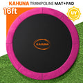 Kahuna 16ft Trampoline Safety Pad Spring Mat Pink Cover