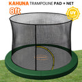 Kahuna 8ft Trampoline with Pad and Safety Net Green