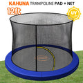 Kahuna 12ft Trampoline Pad Net Blue