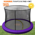 Kahuna 12ft Trampoline Safety Pad Net Purple
