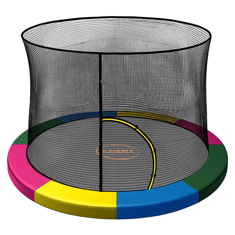 Kahuna 14ft Trampoline Pad Net Rainbow