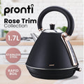 Pronti 1.2L Espresso Machine Kettle Toaster Breakfast Set Black
