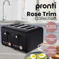 Pronti 1.2L Espresso Machine Kettle Toaster Breakfast Set Black