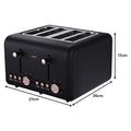 Pronti 1.2L Espresso Machine Kettle Toaster Breakfast Set Black