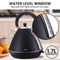 Pronti 1.2L Espresso Machine Kettle Toaster Breakfast Set Black