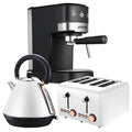Pronti Kettle Toaster Espresso Machine 1.2L White Rose Gold Set
