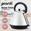 Pronti Kettle Toaster Espresso Machine 1.2L White Rose Gold Set