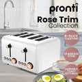 Pronti Kettle Toaster Espresso Machine 1.2L White Rose Gold Set