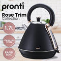 Pronti 1.7L Kettle Black Rose Trim Electric Stainless Steel