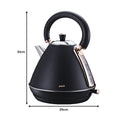 Pronti 1.7L Kettle Black Rose Trim Electric Stainless Steel