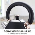 Pronti 1.7L Kettle Black Rose Trim Electric Stainless Steel