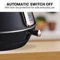 Pronti 1.7L Kettle Black Rose Trim Electric Stainless Steel