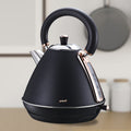 Pronti 1.7L Kettle Black Rose Trim Electric Stainless Steel