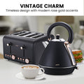 Pronti Rose Toaster Kettle Bundle Black 2Pc Set
