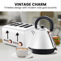 Pronti Rose Toaster Kettle Bundle White 2 Piece Set