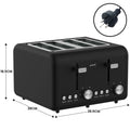 Pronti 4 Slice Toaster & Kettle Bundle Silver Noir 2 Piece Set