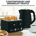 Pronti 4 Slice Toaster & Kettle Bundle Silver Noir 2 Piece Set