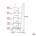 Sarantino Aster 5 Tier Ladder Shelf White
