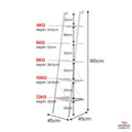 Sarantino Amelia 5-Tier Ladder Shelf White