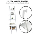 Sarantino Amelia 5-Tier Ladder Shelf White