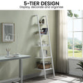 Sarantino Amelia 5-Tier Ladder Shelf White