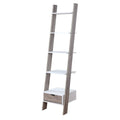 Sarantino Mira 5-Tier Ladder Shelf White Grey Oak