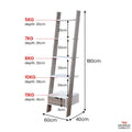 Sarantino Mira 5-Tier Ladder Shelf White Grey Oak