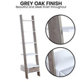 Sarantino Mira 5-Tier Ladder Shelf White Grey Oak