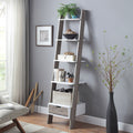 Sarantino Mira 5-Tier Ladder Shelf White Grey Oak