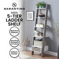 Sarantino Mira 5-Tier Ladder Shelf White Grey Oak
