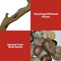 Dimplex 74in Linear Electric Fireplace Driftwood River Rock