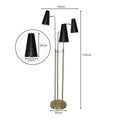 Sarantino 3 Metal Shade Floor Lamp Standing Light