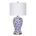 Sarantino Ceramic Table Lamp Floral Base Cotton Shade