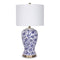 Sarantino Ceramic Table Lamp Floral Base Cotton Shade