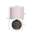 Sarantino Ceramic Table Lamp Striped Antique Black