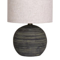Sarantino Ceramic Table Lamp Striped Antique Black