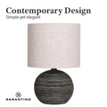 Sarantino Ceramic Table Lamp Striped Antique Black