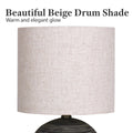 Sarantino Ceramic Table Lamp Striped Antique Black