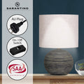 Sarantino Ceramic Table Lamp Striped Antique Black