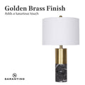 Sarantino Metal Marble Table Lamp Black